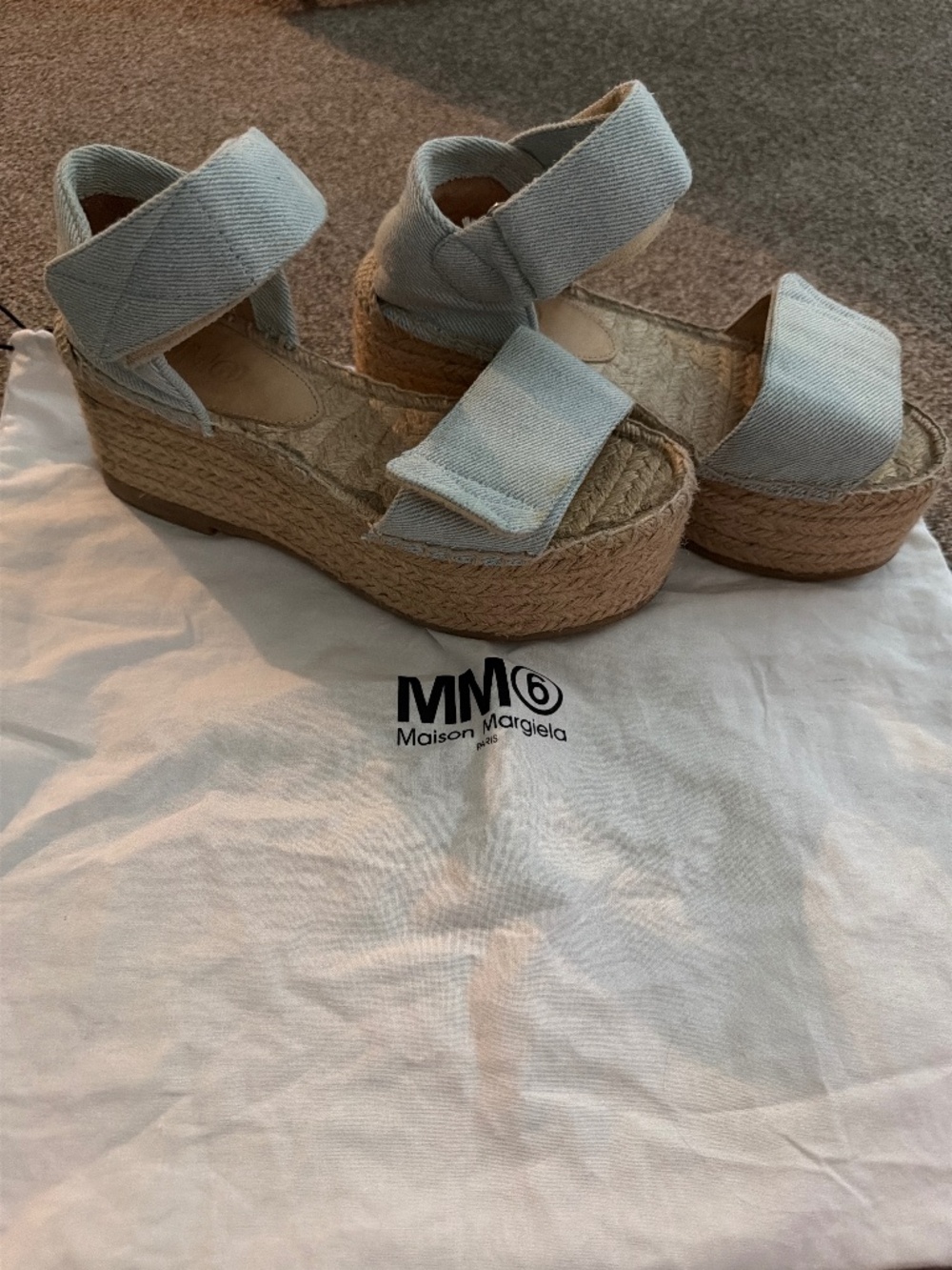 MM6 Margiela denim platform espadrilles